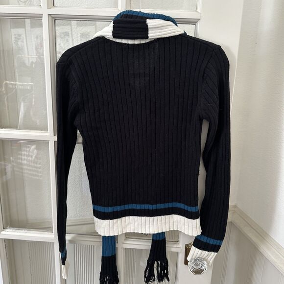 Y2K Zip Up Cardigan With Matching Scarf  Womens Medium NWOT - Picture 5 of 10